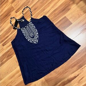 NWT 5th&Love | Navy Blue Embroidered Women's Tank Top